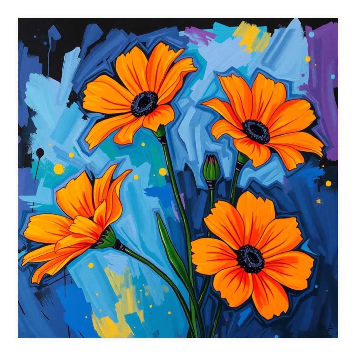 Orange Flowers (Print Only)