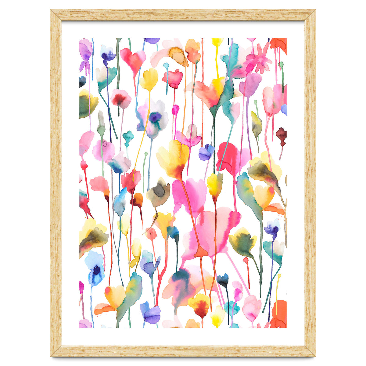 Watercolour Colourful Wild Flowers