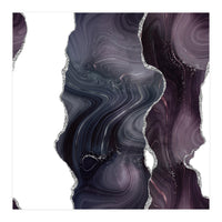 Black & Silver Glitter Agate Texture 06  (Print Only)