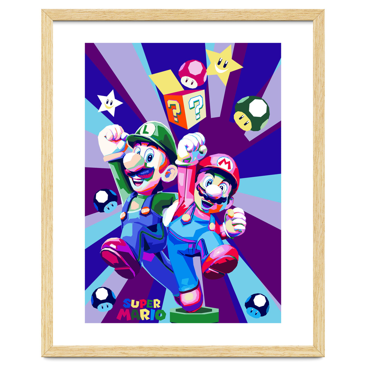 Mario Luigi Popart Cartoon Pop Art