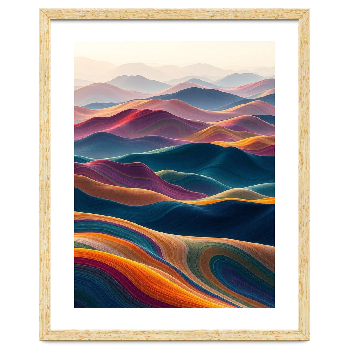 Colorful Abstract Mountain Dunes Art Print