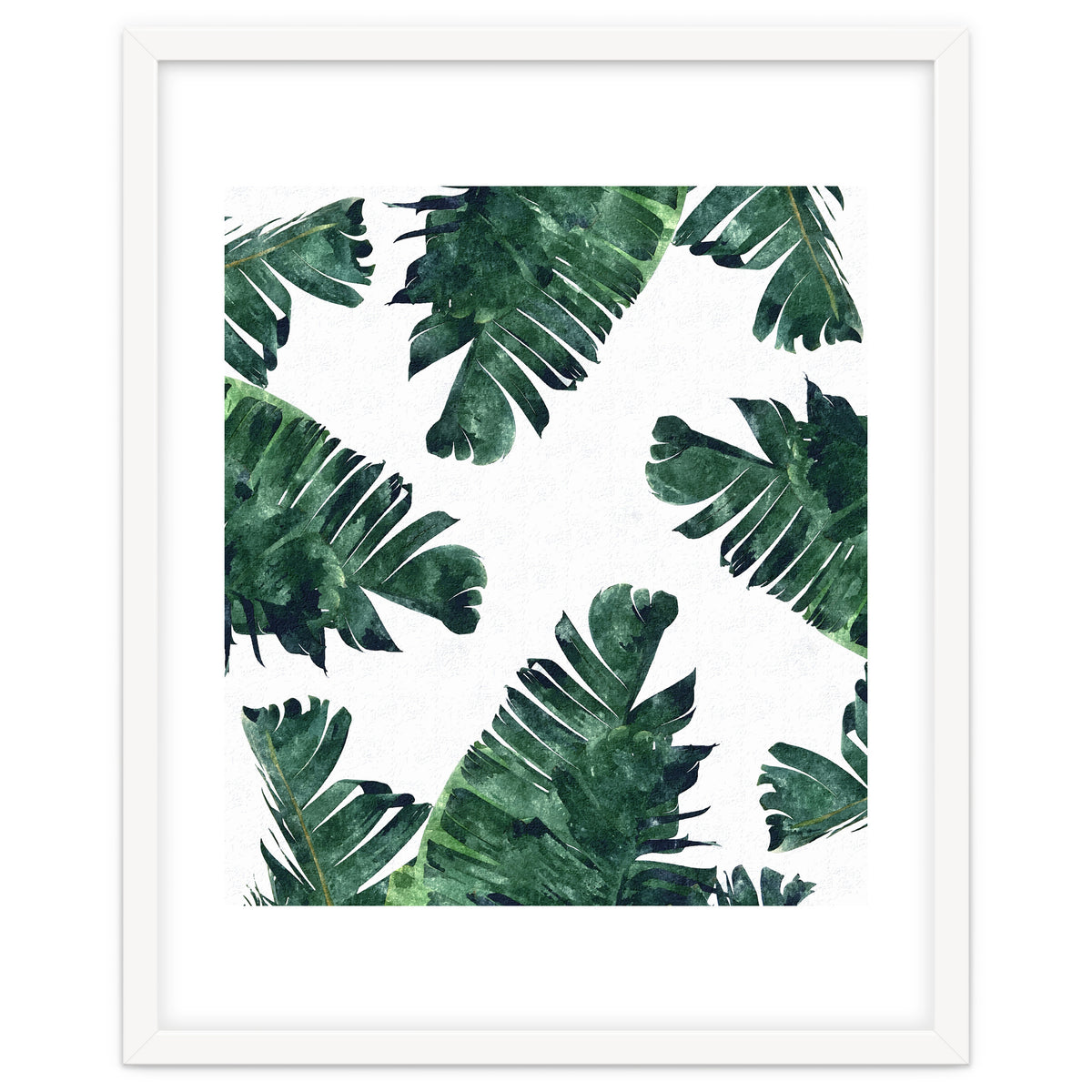 Banana Leaf Watercolor Painting, Tropical Nature Botanical Palm Illustration Bohemian Minimal Luxe