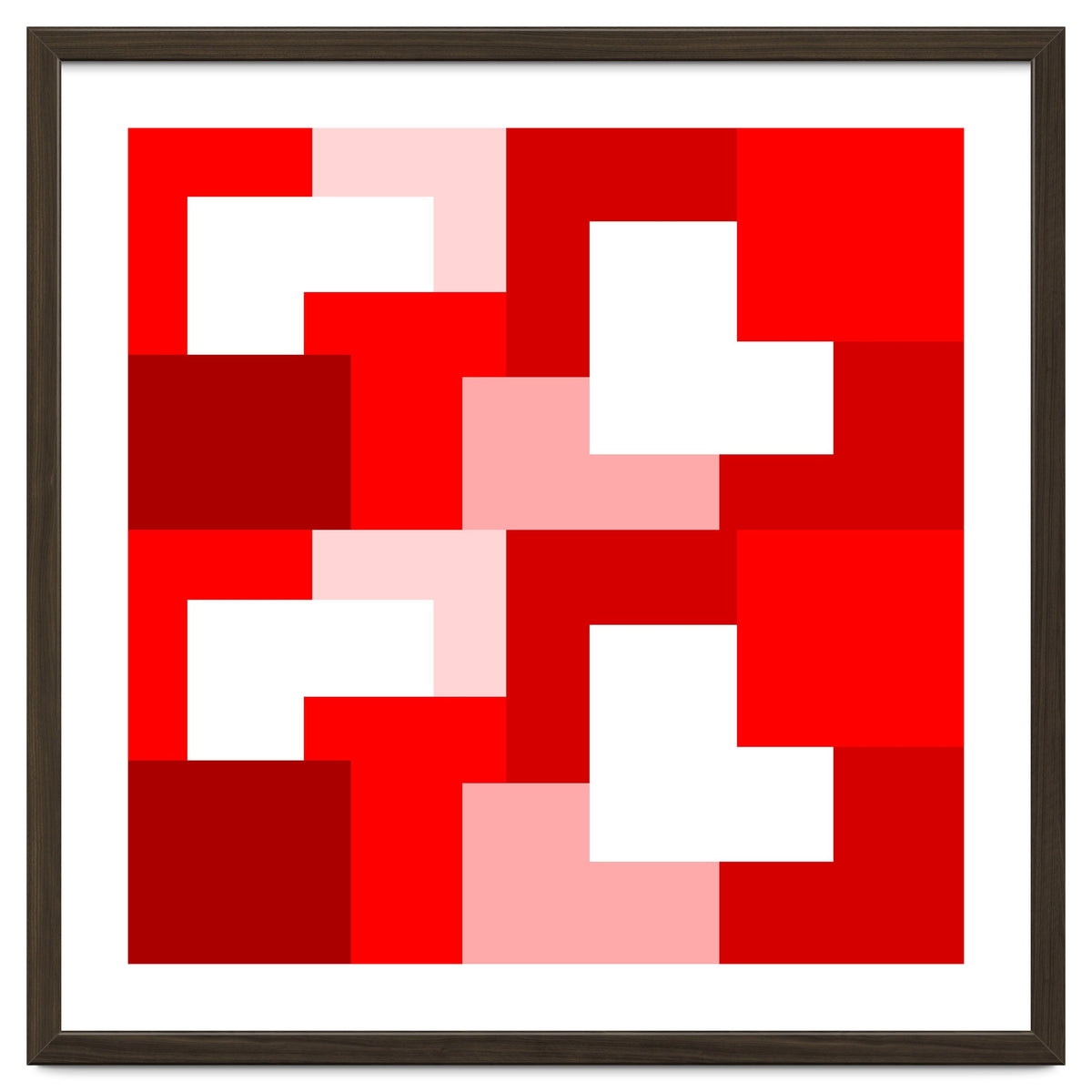 Red Abstract Square Tiles