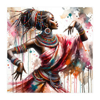 Watercolor African Dancer #1 (Print Only)