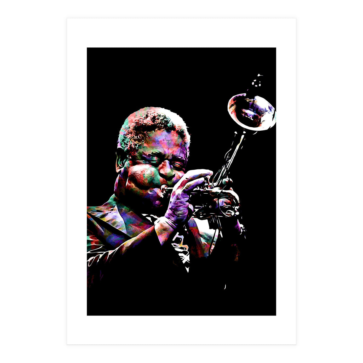 Dizzy Gillespie American Jazz Trumpeter Legend Colorful (Print Only)