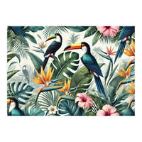 Tropical Toucans in Lush Jungle Foliage (Print Only)