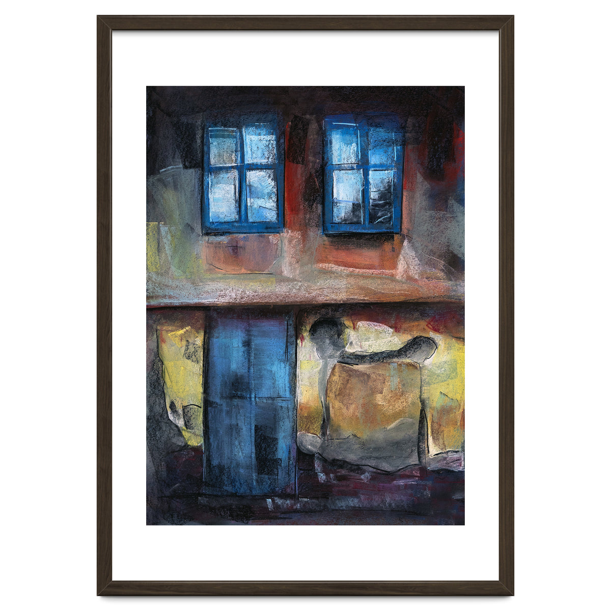 Pastel impression of an old house facade