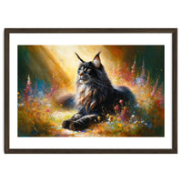 Majestic Lynx In Blooming Meadow