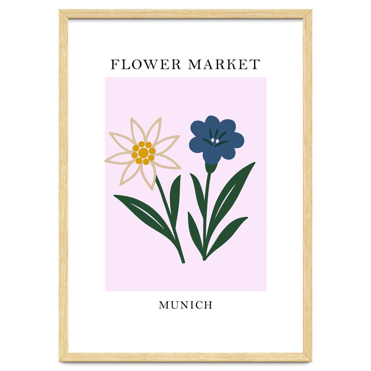 Munich Flower Market - Minimalist Edelweiss Botanical Print