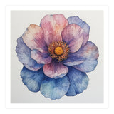 Ethereal Bloom: Watercolor Petals in Indigo and Rose (Print Only) thumbnail
