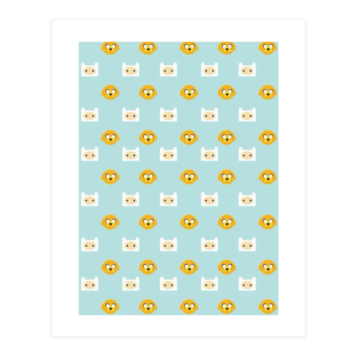Minimalist Finn And Jake Seamless Cartoon Pattern (Print Only)