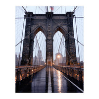 Brooklyn Bridge, USA, Moody NYC Architecture, Rainy Urban Photography (Print Only)