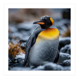 King Penguin In Snow With Water Droplets (Print Only) thumbnail