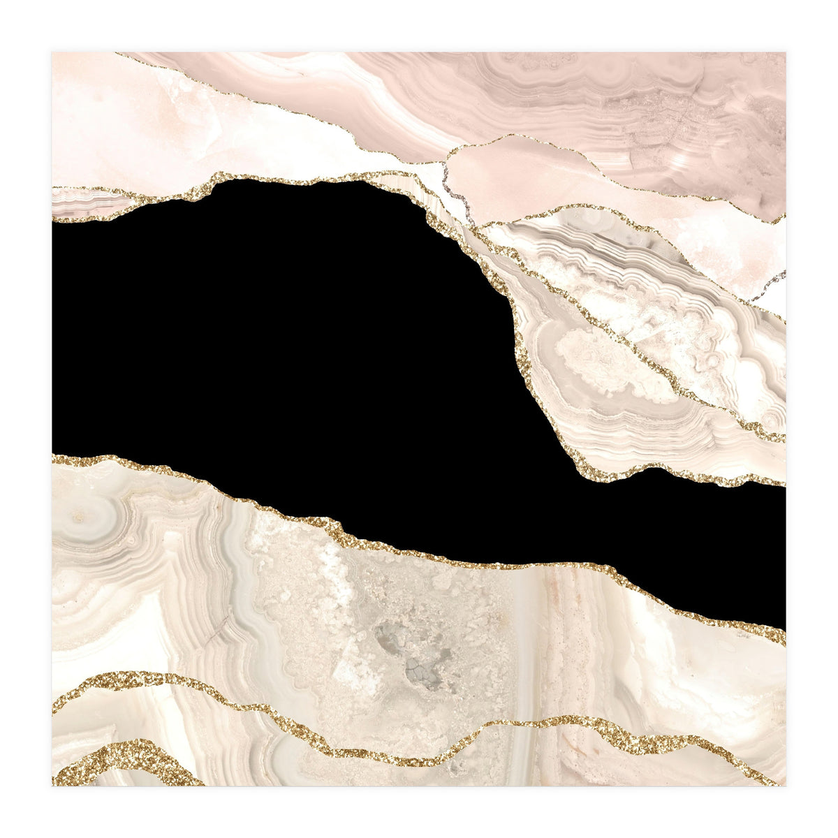 Ivory & Gold Agate Texture 01 (Print Only)