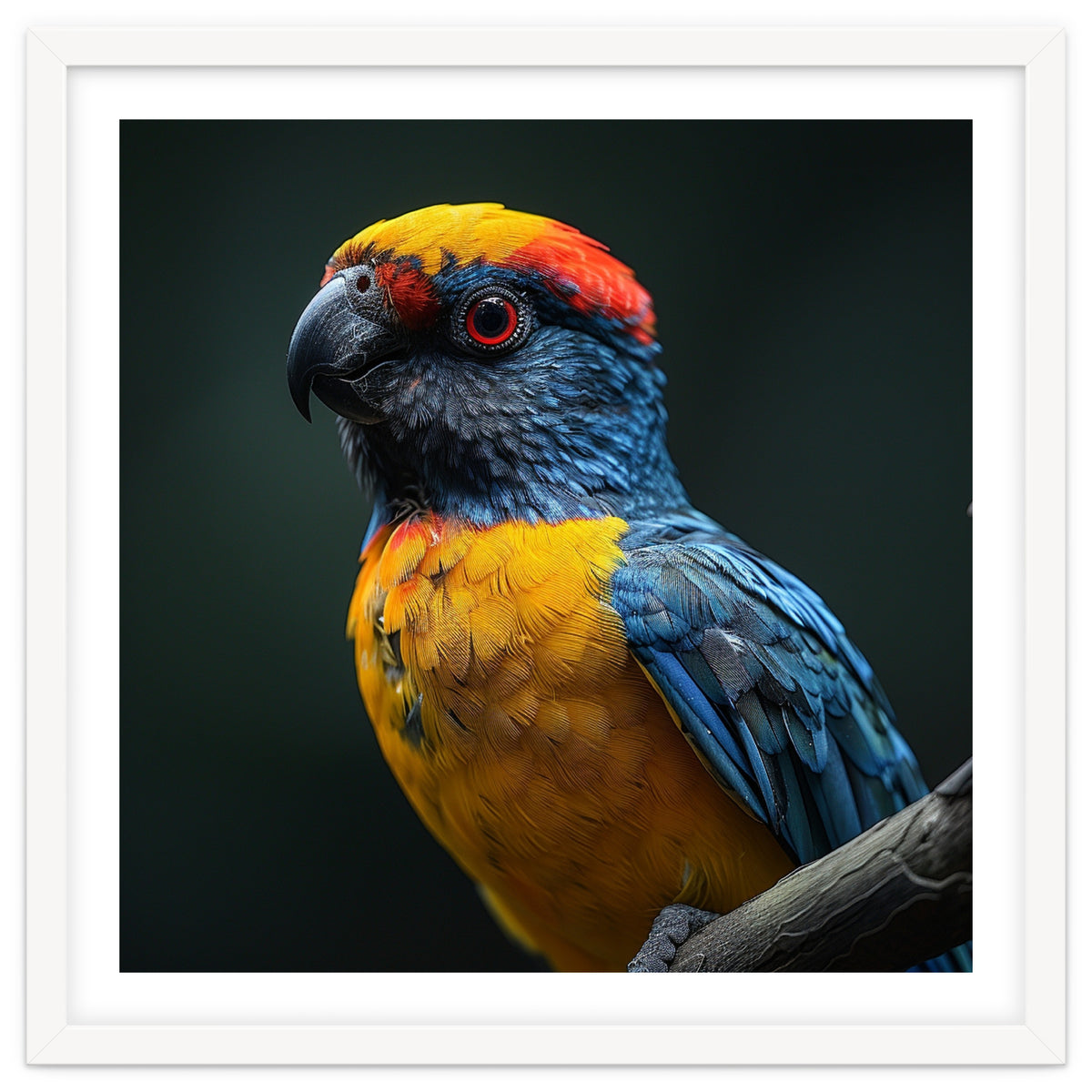 Close Up Colorful Parrot Perched On A Branch