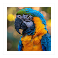 Blue And Yellow Macaw Parrot Close Up Detailed Shot (Print Only)