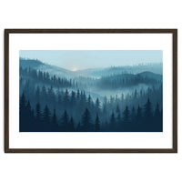 Misty Evergreen Forest: Moody Atmospheric Landscape