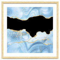 Blue & Gold Glitter Agate Texture 03