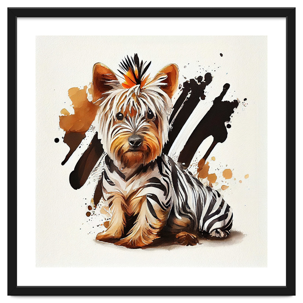 Watercolor Yorkshire Terrier Dog