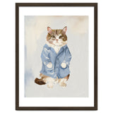 Sir James fluffy Tom cat in his blue pajamas oils thumbnail
