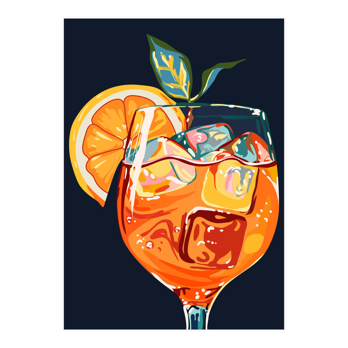 Hawaiian Cocktail, Fresh Orange Fruity Mimosa, Pop Of Color Food Bohemian Eclectic Modern Drink (Print Only)