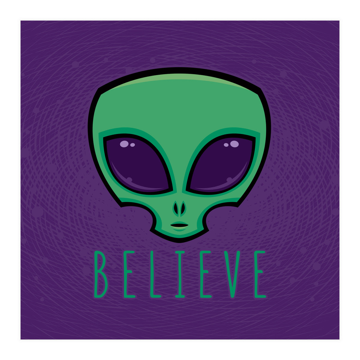 Believe Alien Head (Print Only)