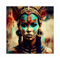 Armored Warrior Woman Portrait (Print Only)