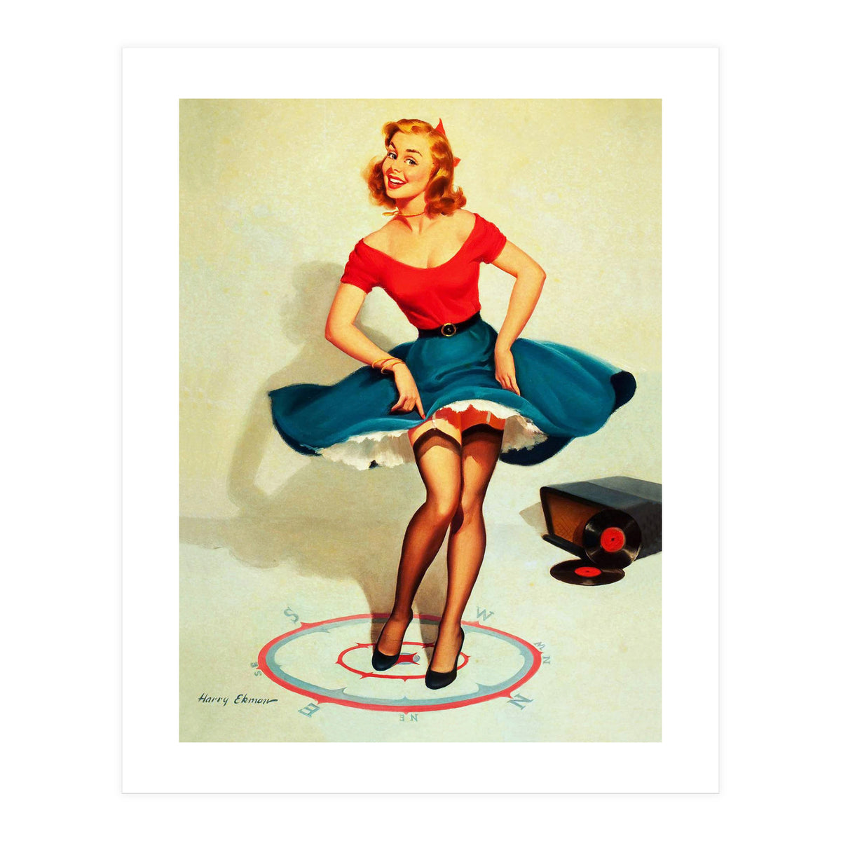 Pinup Dancing Girl (Print Only)