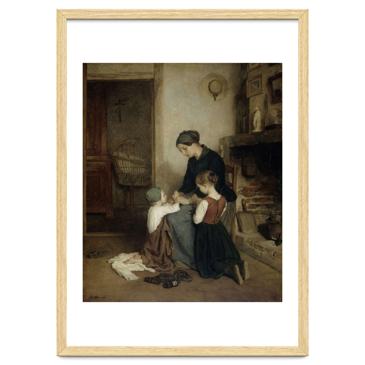 The Evening Prayer. Dating: 1857. Measurements: h 46.5 cm × w 38.5 cm; d 6.4 cm.