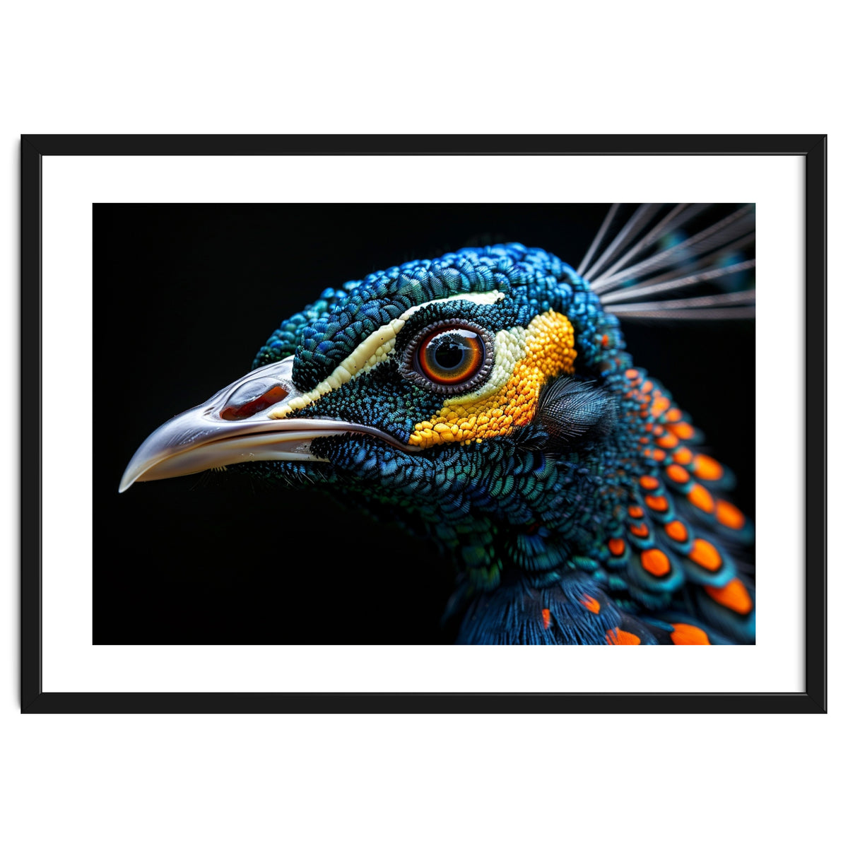 Close Up Of A Peacock Bird Head Eye