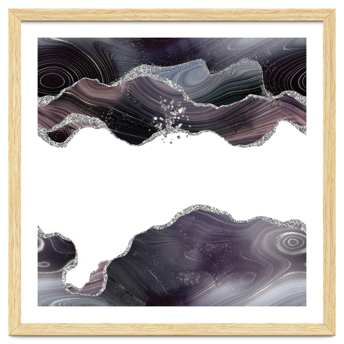 Black & Silver Glitter Agate Texture 07