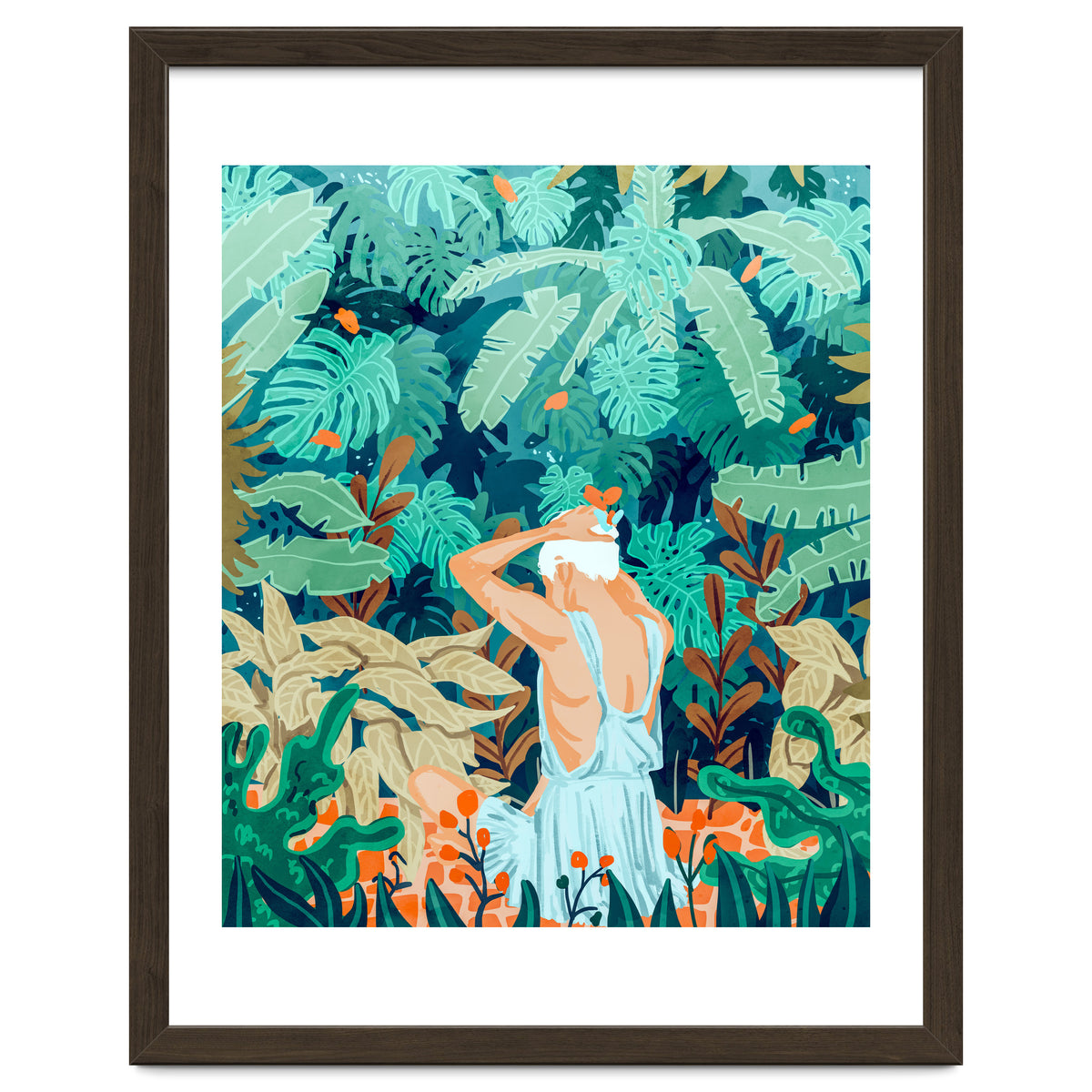 Backyard | Jungle Tropical Nature Painting | Botanical Plant Lady Banana Tree Garden Watercolor