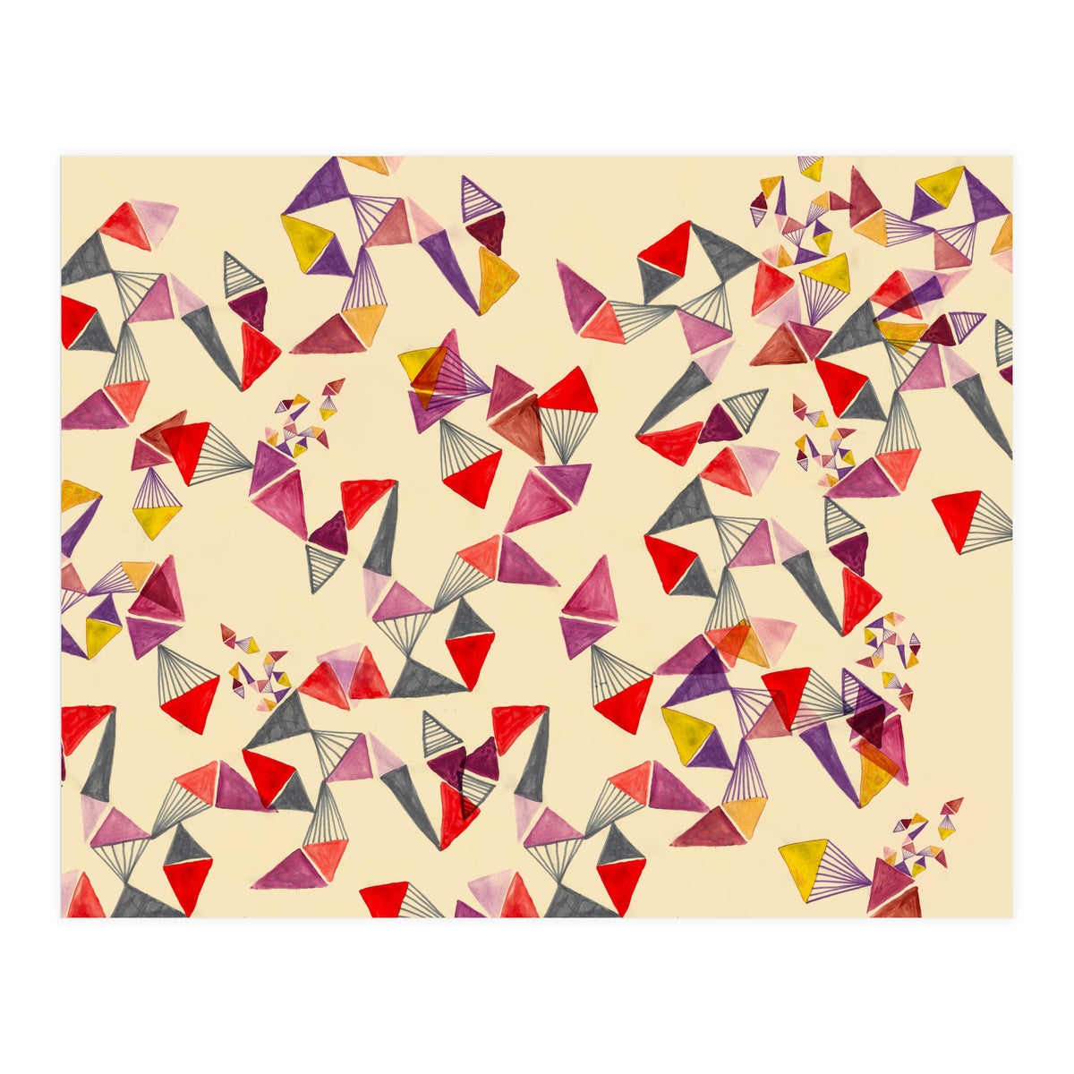 Watercolour Geometric Shapes (Print Only)