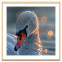 Close Up Of A Swan With Water Droplets