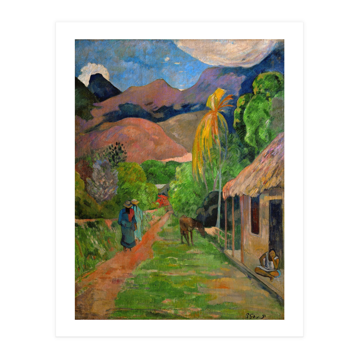 Path in Papeete, called rue du Tahiti. Oil on canvas (1891) 115.5 x 88.5 cm Cat. W 441. (Print Only)