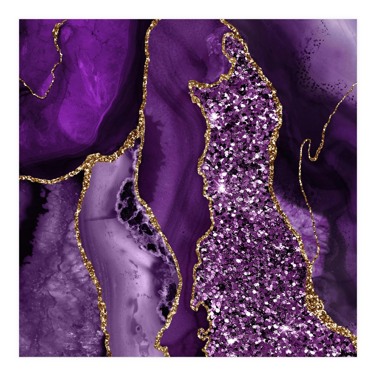 Agate Glitter Ocean Texture 04  (Print Only)