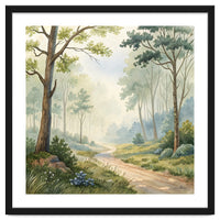 Atmospheric Forest Watercolor Painting