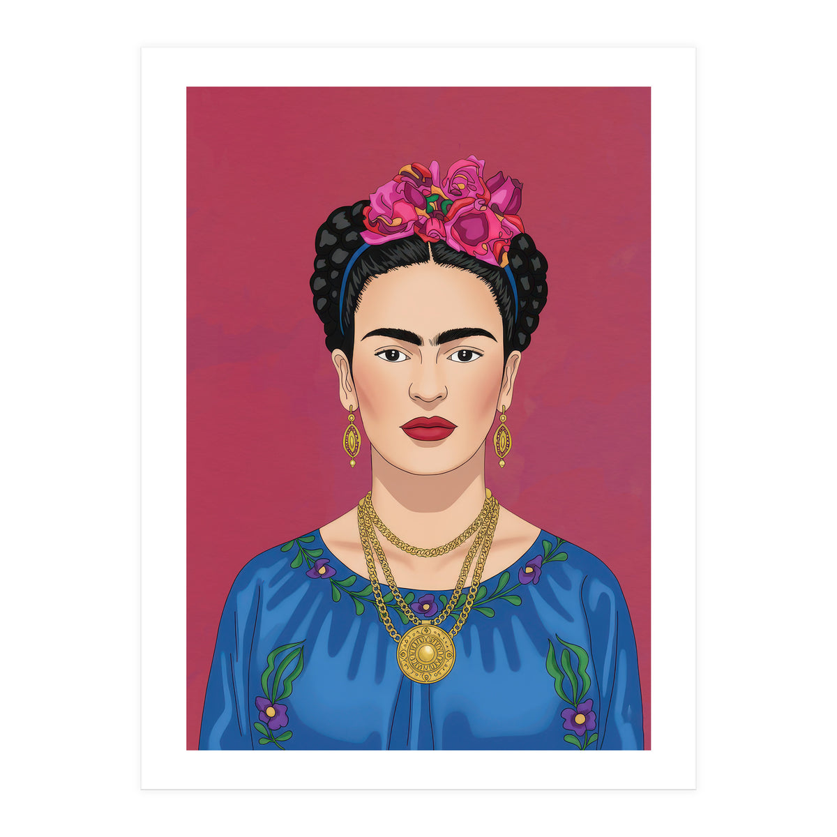 Frida Kahlo Portrait Illustration (Print Only)