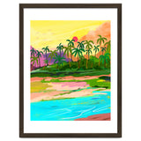 Tropical Backwaters Of Kerala, Nature Jungle Forest Landscape Painting, Dreamy Scenic Travel Lake Palm Bohemian thumbnail
