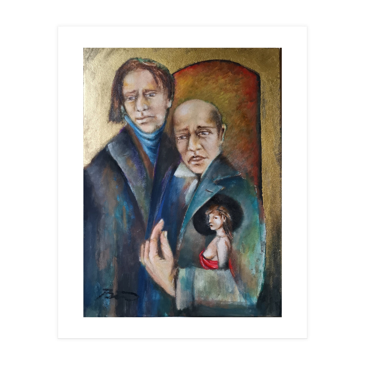 Father&son Oil.61x45.cm. (Print Only)