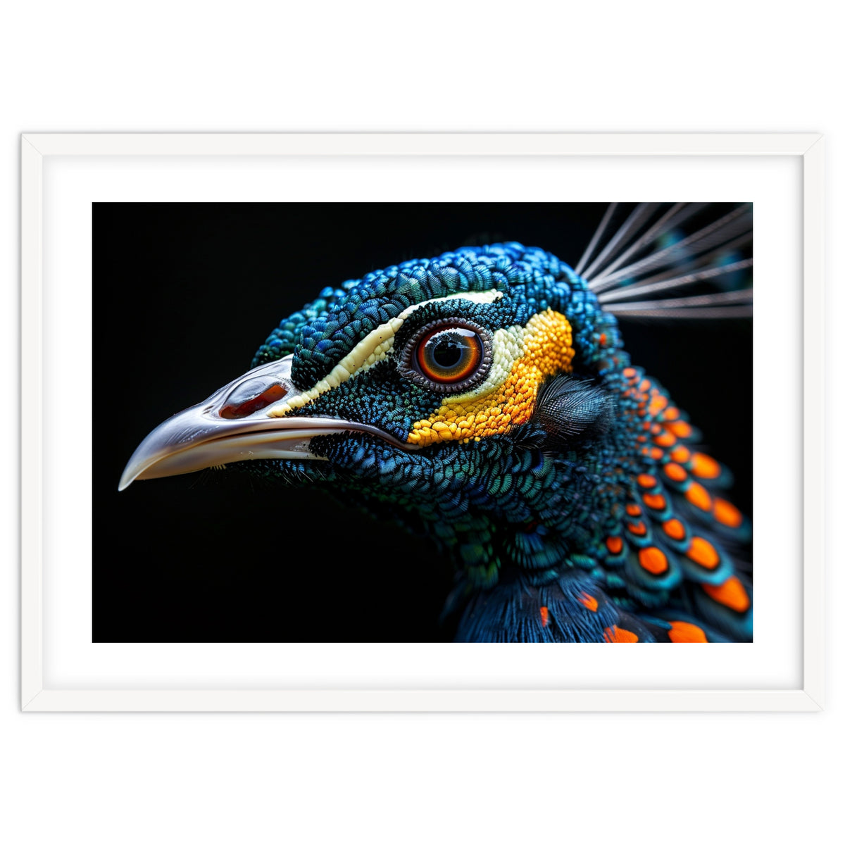 Close Up Of A Peacock Bird Head Eye
