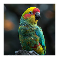 Vibrant Amazon Parrot Perched On A Branch (Print Only)