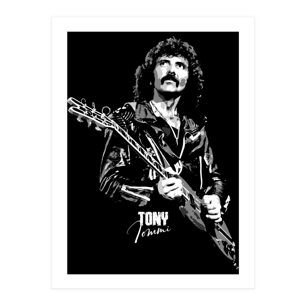 Tony Iommi American Musician Legend In Grayscale (Print Only)