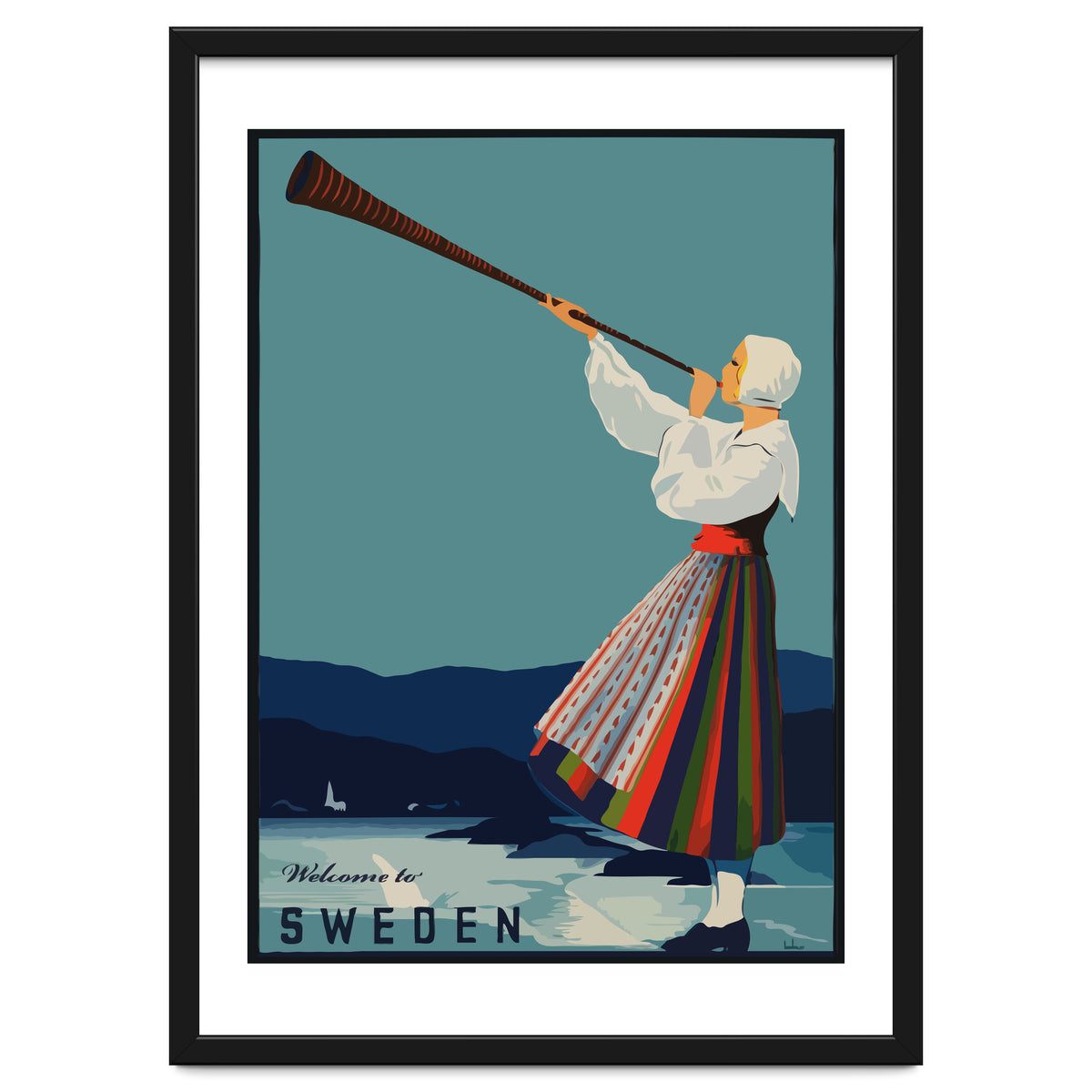 Sweden, Woman With Alp Horn