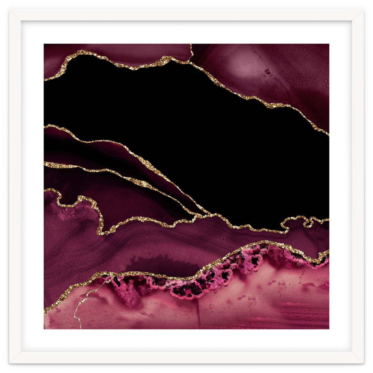 Burgundy & Gold Agate Texture 14