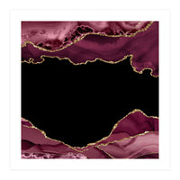 Burgundy & Gold Agate Texture 18  (Print Only)