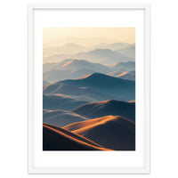 Misty Desert Mountain Range Art