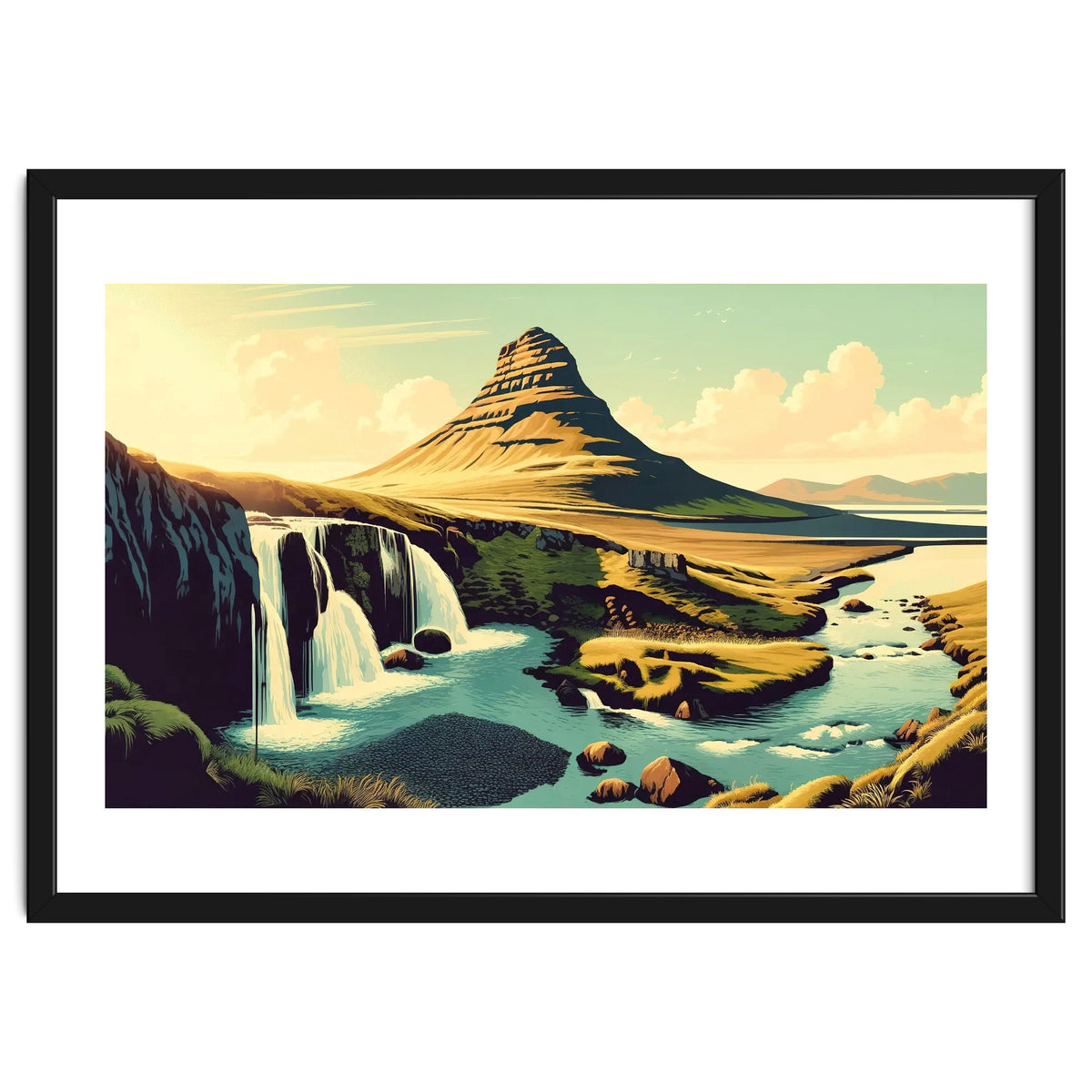 Vintage Iceland, Kirkjufell Mountain Poster