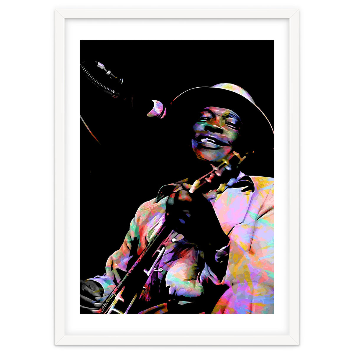 John Lee Hooker American Blues Guitarist Colorful Art