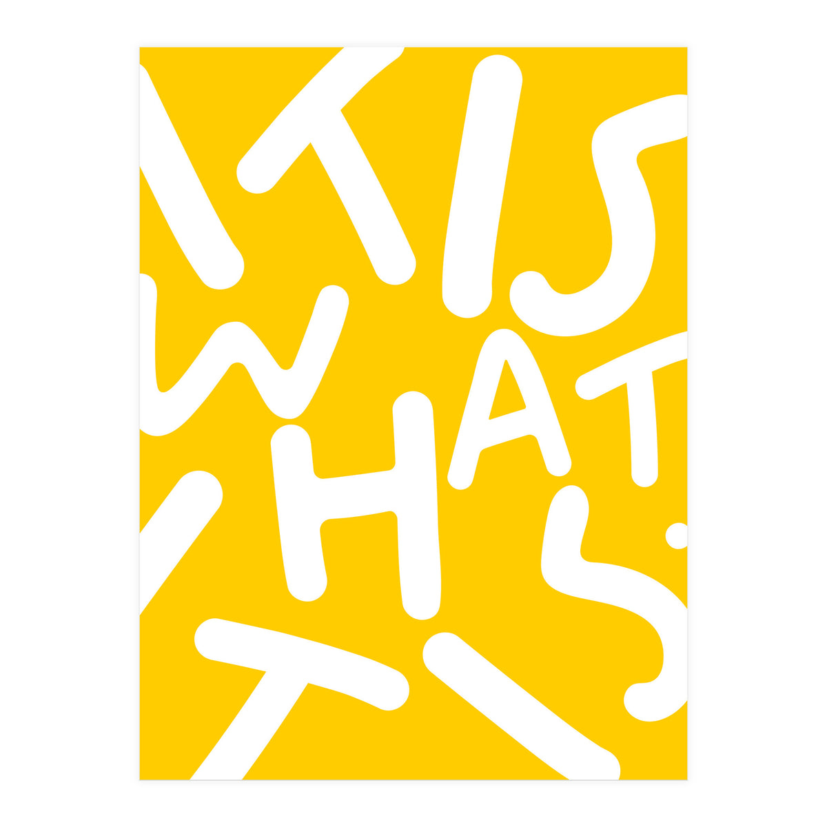 It Is What It Is. Typography Funky Quote Saying Words, Minimal Positivity Bright Yellow, Fun Quirky Eclectic Bohemian Contemporary Modern (Print Only)